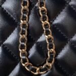 Chanel AP3804 Clutch Lambskin Cosmetic Bag With Pearl Handle Black - Image 8