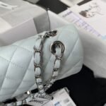 Chanel Small Classic Handbag Silver Hardware - Image 4