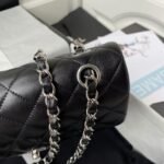 Chanel Small Classic Handbag Silver Hardware - Image 4