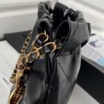Chanel 22 Hobo Bag 24C AS4486 Gold Metallic Black Shiny Calfskin New Edition Horizontal - Image 5