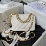 Chanel AS4385 Mini Flap Bag Pearl Lambskin Faux Pearl & Gold Metal White - Image 2