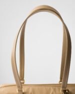 Re-Nylon and Leather Medium Top-Handle Bag With Padlock - Image 6