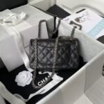 Chanel 23A Classic Mini 2.55 Flap Bag Black Distressed Calfskin Ruthenium Hardware - Image 2