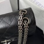 Chanel 23A Classic Mini 2.55 Flap Bag Black Distressed Calfskin Ruthenium Hardware - Image 8