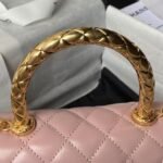 Chanel A92990 Small Flap Bag With Top Handle Shiny Calfskin Pink - Image 7