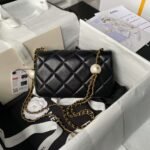 Chanel AS4861 Small Flap Bag Pearl Lambskin Faux Pearl & Gold Metal Black - Image 2