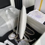 Chanel 24B AS5038 Lambskin Clutch White - Image 5