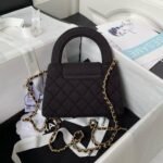 Chanel AS4416 Mini Shopping Bag Velvet and Black Calfskin Gold-Tone Metal Black - Image 2