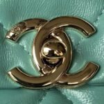 Chanel 24C AS4543 Mini Flap Bag Chain Bag Top Handle Turquoise Lambskin - Image 2