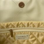 Chanel 22 Hobo Bag 24C AS4486 Gold Metallic Yellow Shiny Calfskin New Edition Horizontal - Image 9
