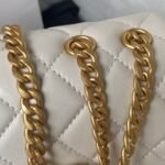 Chanel 23S AS4064 Camellia Embossed Chain Lambskin Flap Bag White - Image 4