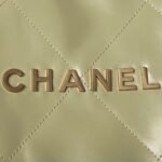 Chanel 22 Hobo Bag 24C AS4486 Gold Metallic Yellow Shiny Calfskin New Edition Horizontal - Image 3