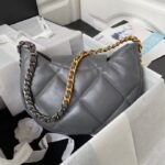 Chanel 24C AS4638 19 Hobo Bag Grey Lambskin Mixed Metal Hardware - Image 2