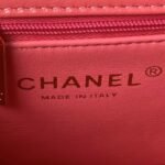 Chanel 24C AS4543 Mini Flap Bag Chain Bag Top Handle Dark Pink Lambskin - Image 7