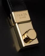 Prada Cleo Brushed Leather Shoulder Bag With Clasp Closure - Image 3