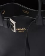 Prada Buckle Large Leather Handbag With Belt - Image 3