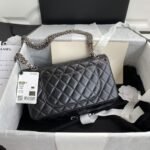 Chanel 23A Classic Medium 2.55 Flap Bag Black Distressed Calfskin Ruthenium Hardware - Image 2