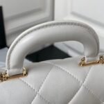 Chanel 24C AS4543 Mini Flap Bag Chain Bag Top Handle White Lambskin - Image 6