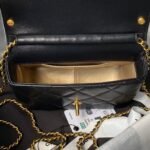 Chanel AS4986 Mini Flap bag Shiny Lambskin Imitation Pearls & Gold-Tone Metal Black - Image 5