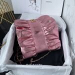 Chanel 24B AS5129 Metallic Lambskin Butterfly Evening Bag Metallic Pink - Image 6