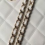 Chanel 24S AP4000 Mini Clutch With Chain Crossbody Bag White Caviar Light Gold Hardware - Image 5