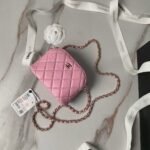 Chanel 24S AP4000 Mini Clutch with Chain Crossbody Bag Pink Caviar Light Gold Hardware - Image 7