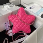 Chanel 24C AS4579 Star Bag Fuchsia Satin Gold Metal Hardware - Image 2