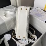 Chanel A92990 Small Flap Bag With Top Handle White Shiny Calfskin White - Image 4