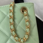 Chanel 24C AS4611 Vintage Logo Lambskin Rectangular Shoulder Bag Green - Image 6