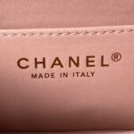 Chanel 23S AS4041 Mini Camellia Embossed Rectangular Flap Bag Antique Gold Metal Hardware Light Pink - Image 9