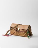 Prada Soft Sound Large Leather Shoulder Bag With Charms - Image 2