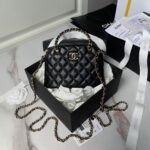 Chanel 24B AP3354 Calfskin Chain Clutch Black