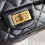 Chanel 23A Classic Medium 2.55 Flap Bag Black Distressed Calfskin Gold Hardware - Image 7