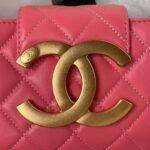 Chanel 24C AS4611 Vintage Logo Lambskin Rectangular Shoulder Bag Fuchsia - Image 3