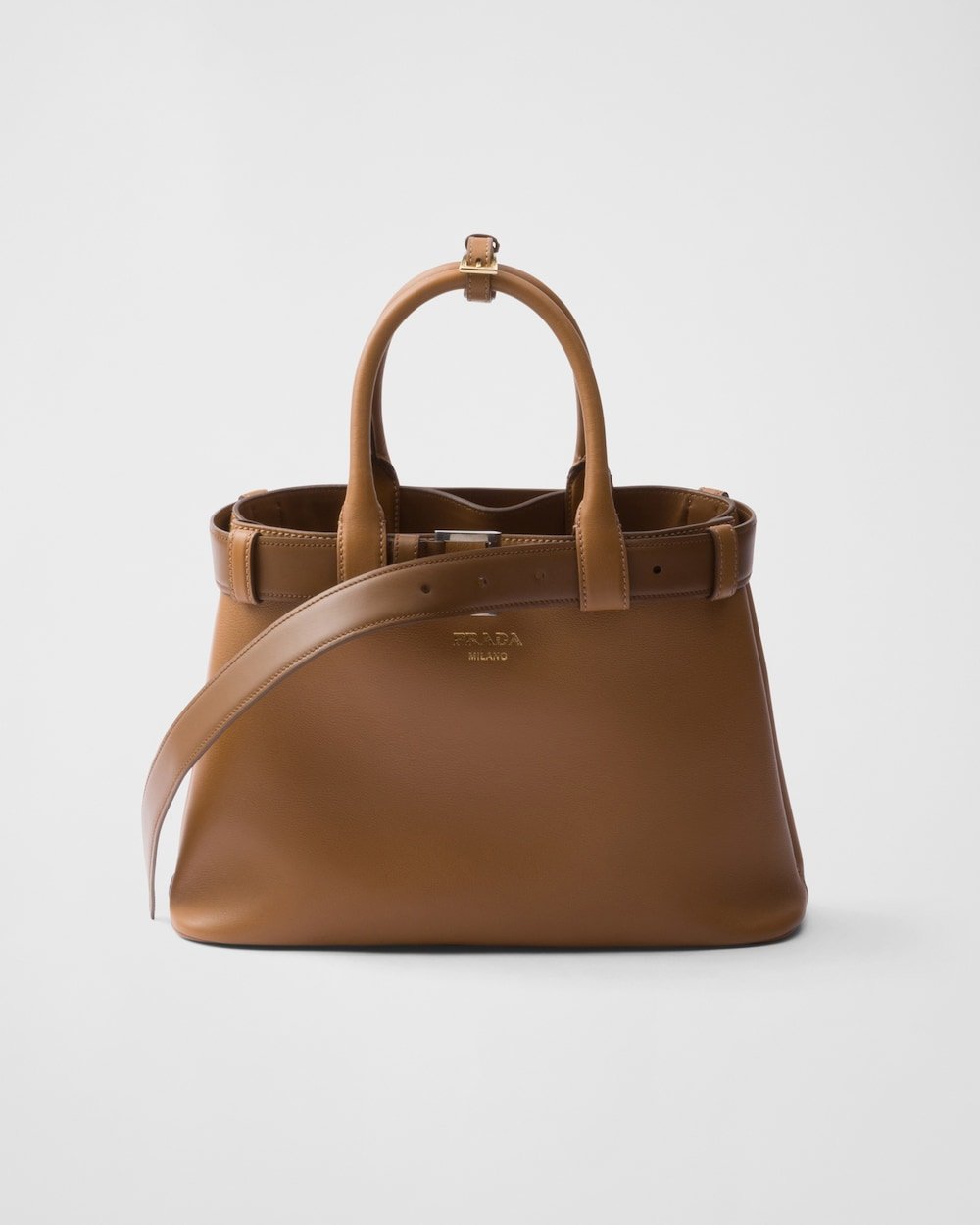 787a286e7d3746b1a8cd967fae6b55fa.jpg Prada Buckle Small Leather Handbag With Belt - Image 1