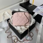 Chanel 24S AP4000 Mini Clutch with Chain Crossbody Bag Light Pink Caviar Light Gold Hardware - Image 2