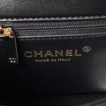 Chanel 24C AS4543 Mini Flap Bag Chain Bag Top Handle Black Lambskin - Image 8