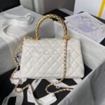 Chanel A92990 Small Flap Bag With Top Handle White Shiny Calfskin White - Image 2