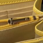 Chanel 24P AP3803 Shiny Crinkled Lambskin Chain Clutch Pearl Handle Yellow - Image 9