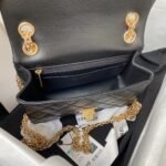 Chanel 23A Classic Mini 2.55 Flap Bag Black Distressed Calfskin Gold Hardware - Image 7