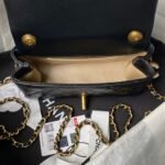 Chanel AS4973 Mini Flap Bag Shiny Lambskin Enamel & Gold Metal Black - Image 7