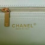Chanel 23K AS1787 Mini Pearl Embossed Rectangular Flap Bag Lambskin Brushed Metal Hardware Light Green - Image 9