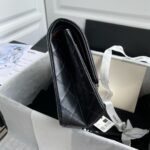 Chanel 23A A37587 Classic Large 2.55 Flap Bag Black Aged Calfskin Ruthenium Hardware - Image 5
