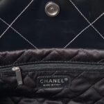 Chanel 22 AS3260 Small Bag Black and Silver Shiny Calfskin Silver Hardware - Image 8