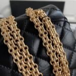 Chanel 23A Classic Medium 2.55 Flap Bag Black Distressed Calfskin Gold Hardware - Image 9