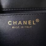 Chanel 24C AS4611 Vintage Logo Lambskin Rectangular Shoulder Bag Black - Image 7