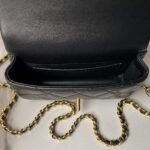 Chanel AS4847 Mini Flap Bag With Top Handle Lambskin Resin Black - Image 5