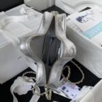 Chanel 24C AS4579 Star Bag Metallic Silver Lambskin Gold Hardware - Image 5