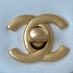 Chanel 23C AS1786 Mini Square Pearl Embossed Flap Bag Antique Gold Hardware White - Image 3