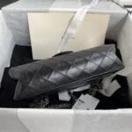 Chanel 23A Classic Medium 2.55 Flap Bag Black Distressed Calfskin Ruthenium Hardware - Image 6